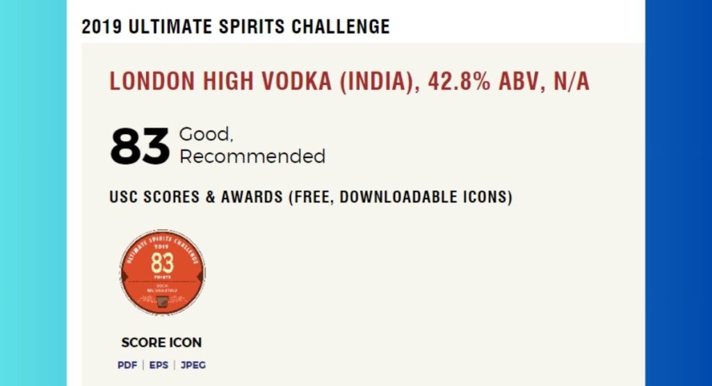 London High Vodka Rating